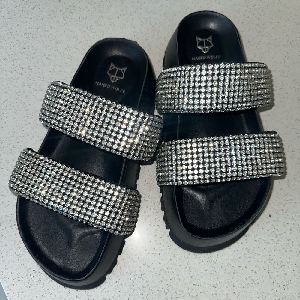 Naked Wolfe Valencia Black Diamond Nylon Slides - Picture 6 of 8